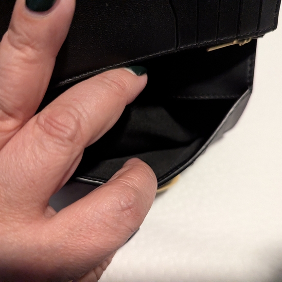 Coach Slim Tabby Black Leather Women's Wallet with Gold Accent - Picture 9 of 9